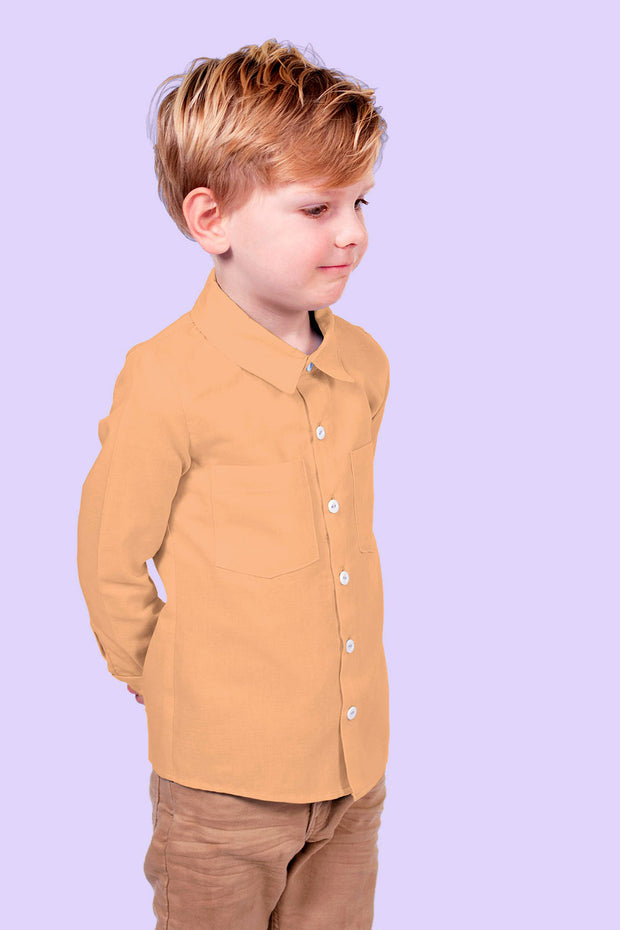 Cotton Poplin GOTS organic fabric Unicolour Salmon