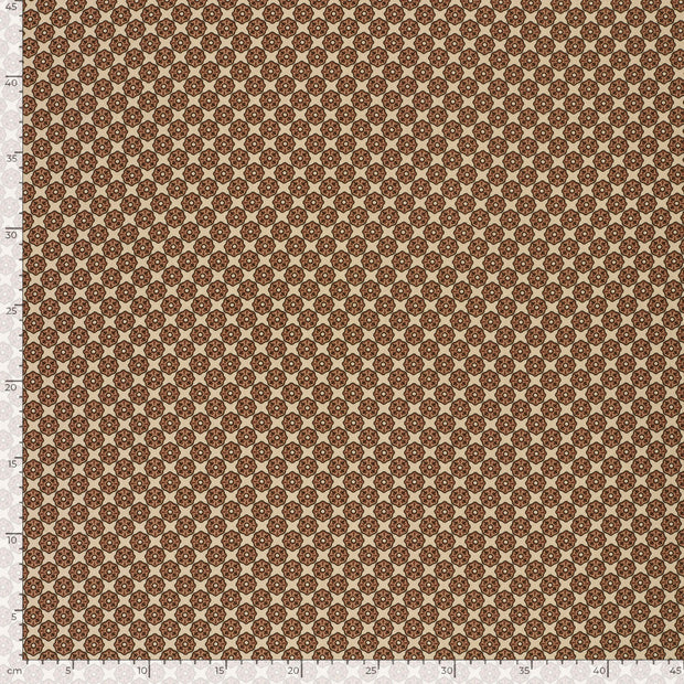 Viscose Satin fabric Abstract Brown