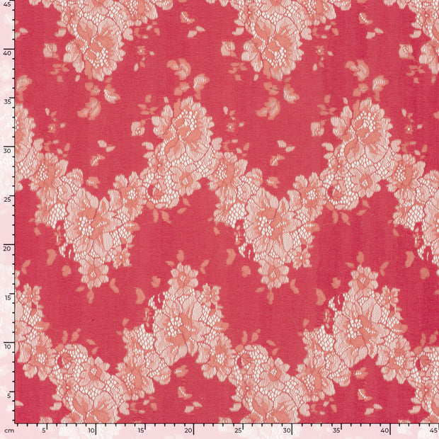 Kant stof Bloemen Donker rood