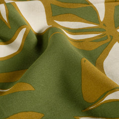 Viscose Nylon Crepe printed Flowers Khaki Green