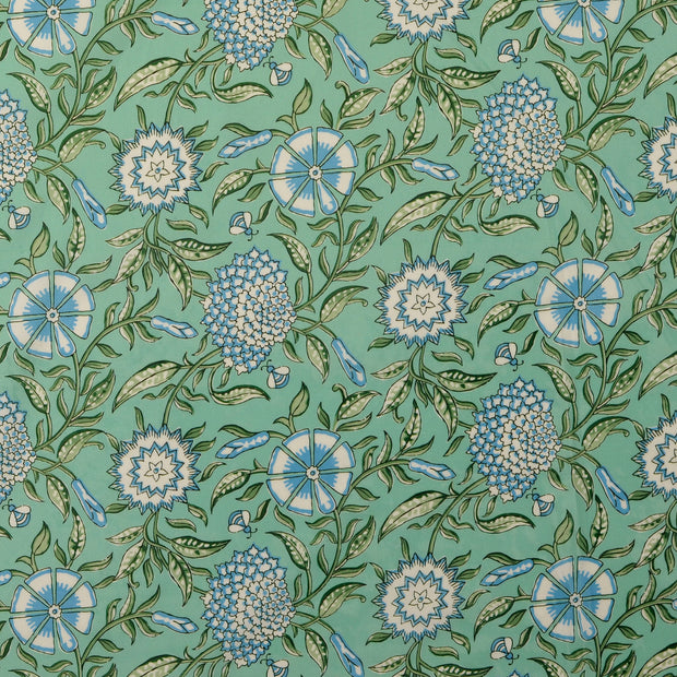 Cotton Poplin fabric Ornaments Turquoise
