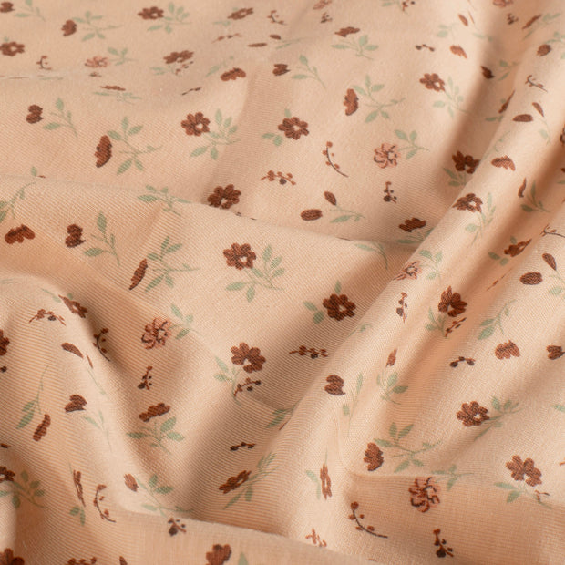 Jersey fabric Flowers Nude