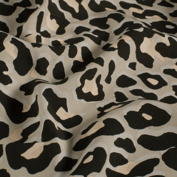 Viscose Poplin fabrik Blumen Beige