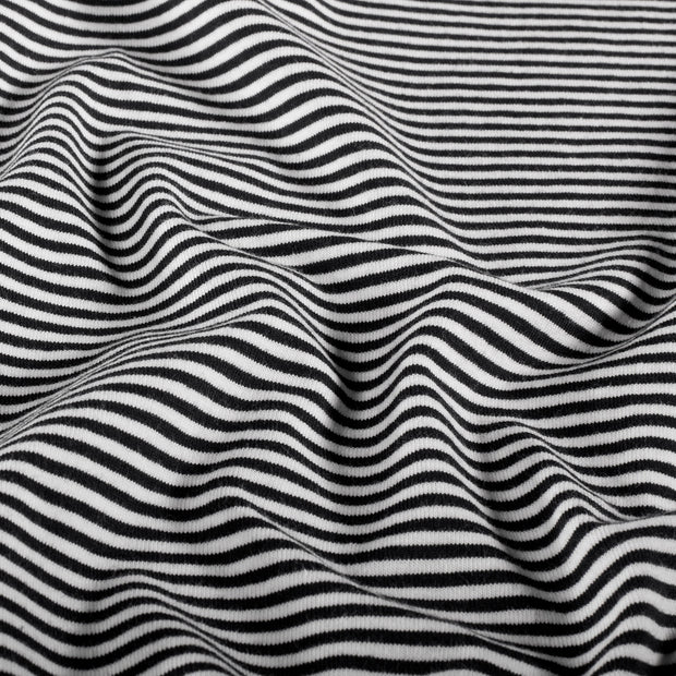 Cotton Jersey Yarn Dyed fabric Stripes Black