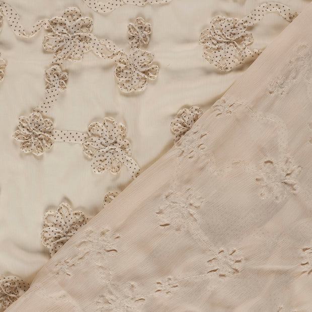 Chiffon fabrik Blumen mit Applikation 