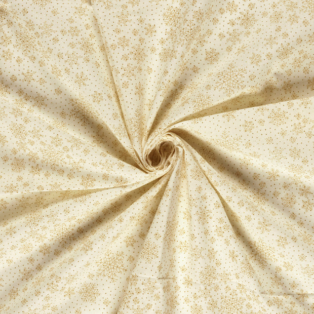 Cotton Poplin fabric Off White glitter print 