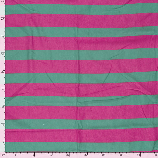 French Terry fabric Stripes Fuchsia