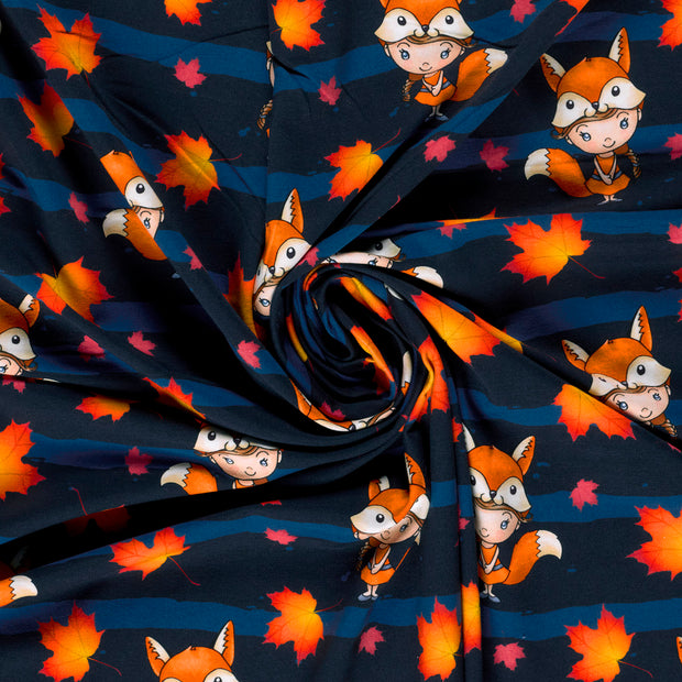 French Terry fabric Navy digital printed 