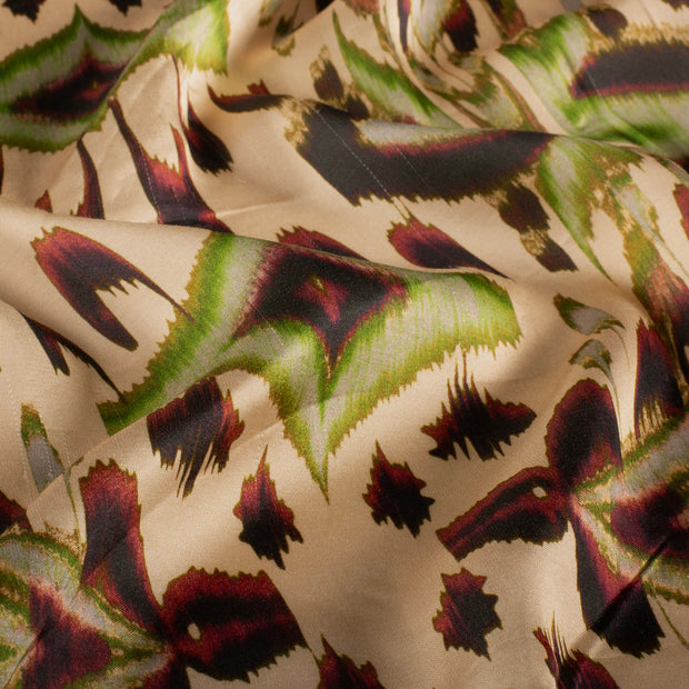 Viscose Satijn stof Abstract Beige