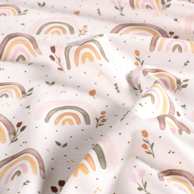 Jersey fabric Rainbow Off White