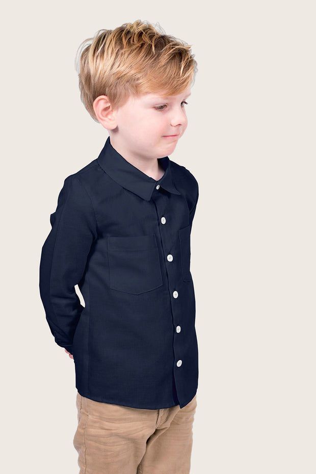 Viscose Poplin fabric Unicolour Navy