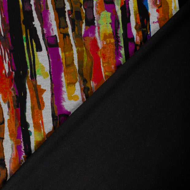 Poly Viscose Jersey fabrik Abstrakt discharge bedruckt 