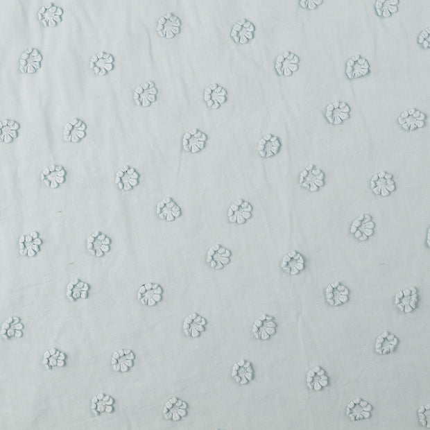 Cotton Poplin fabric Flowers Sky Blue