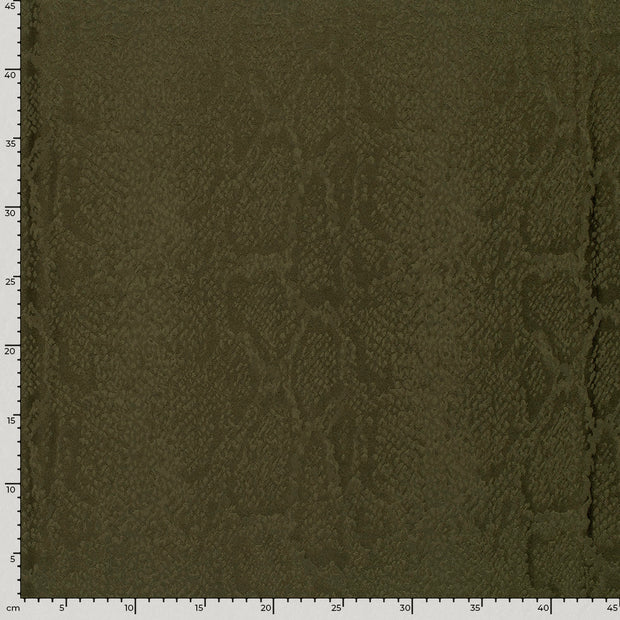 Satin Jacquard fabric Snakes Khaki Green