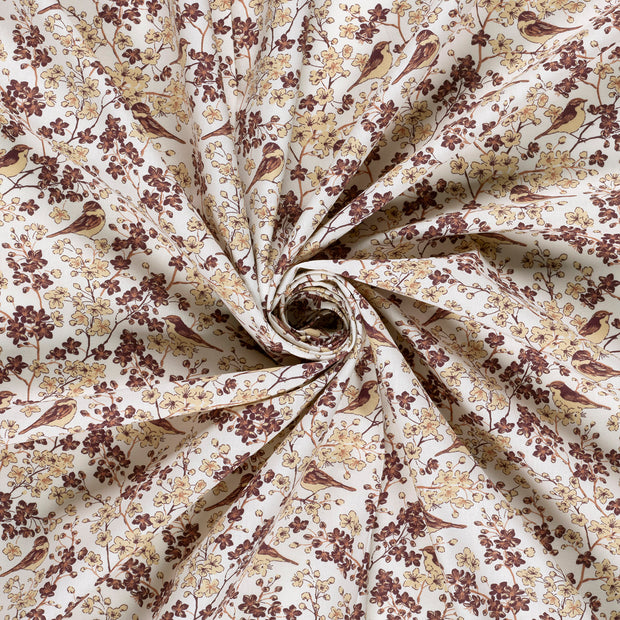 Cotton Poplin fabric Off White printed 
