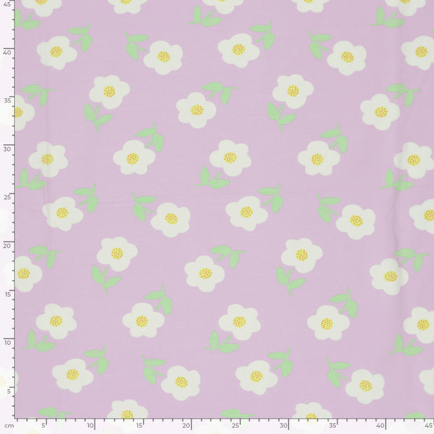 Jersey fabrik Blumen Lila
