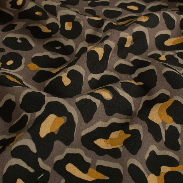 Viscose Poplin fabrik Blumen Grau