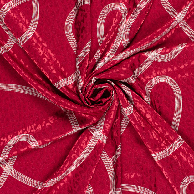 Satin Jacquard fabrik Dunkelrot bedruckt 