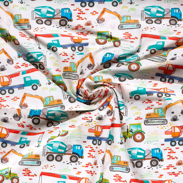 Cotton Poplin fabric Off White digital printed 