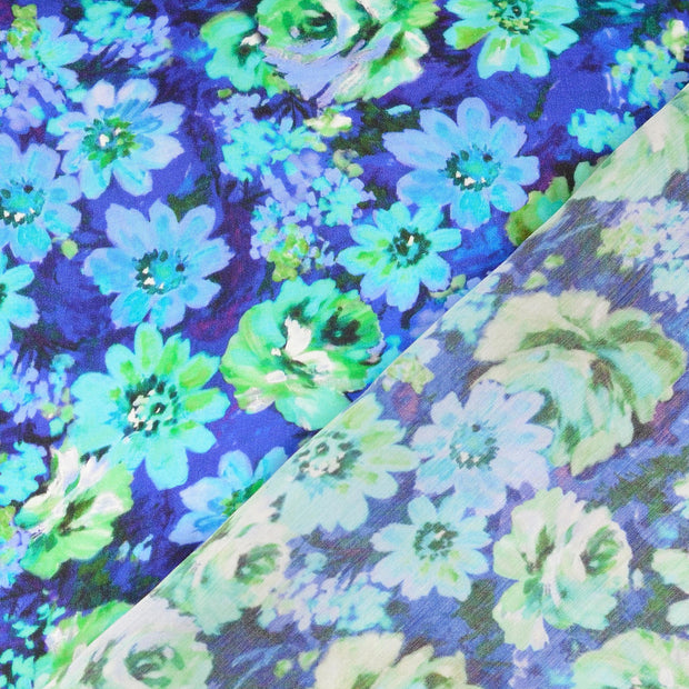 Viscose Satin fabric Cobalt digital printed 