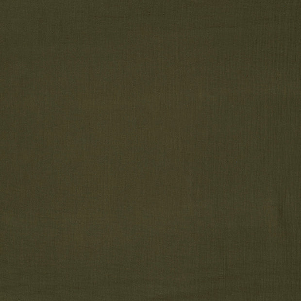 Muslin fabric Khaki Green matte 