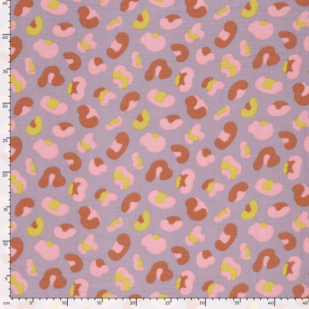 Muslin fabric Panther Lila