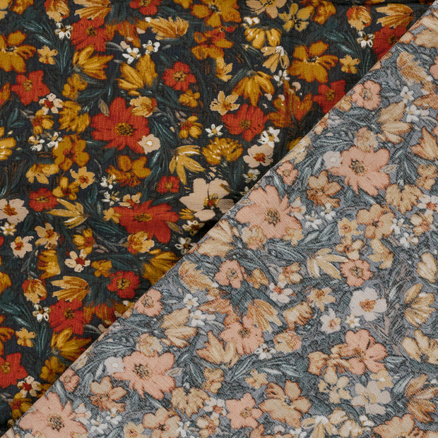 Viscose Nylon Ottoman stof Bloemen bedrukt 