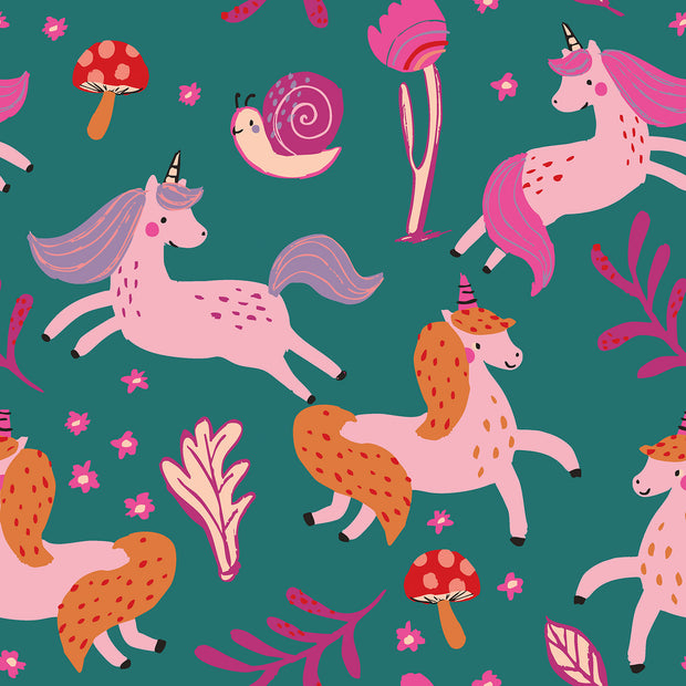 Softshell fabric Unicorn Petrol