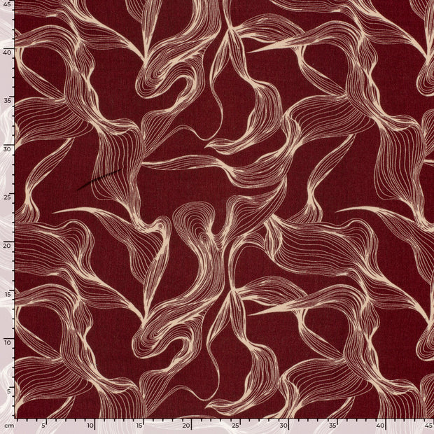 Borken Crepe fabric Abstract Bordeaux