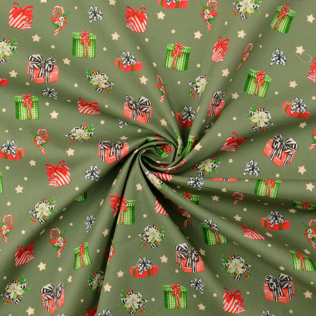 Katoen Poplin stof Groen 