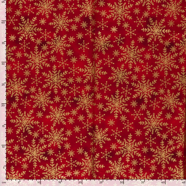 Cotton Poplin fabric Christmas Red