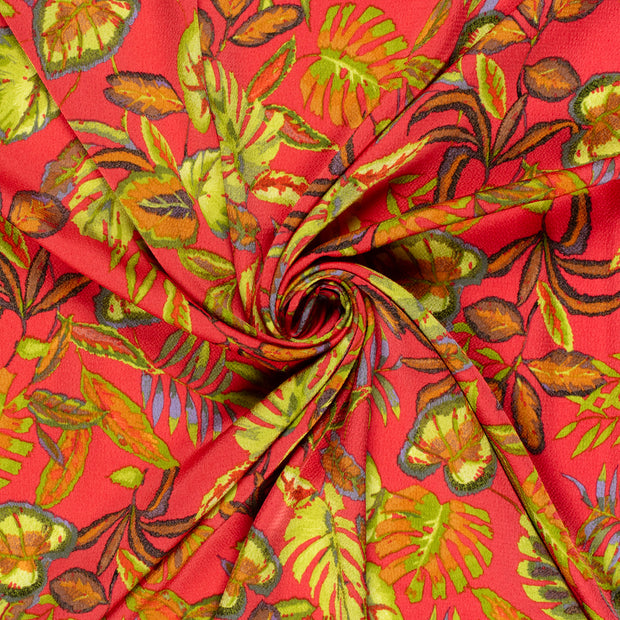 Polyester Bubble fabric Dark Red printed 