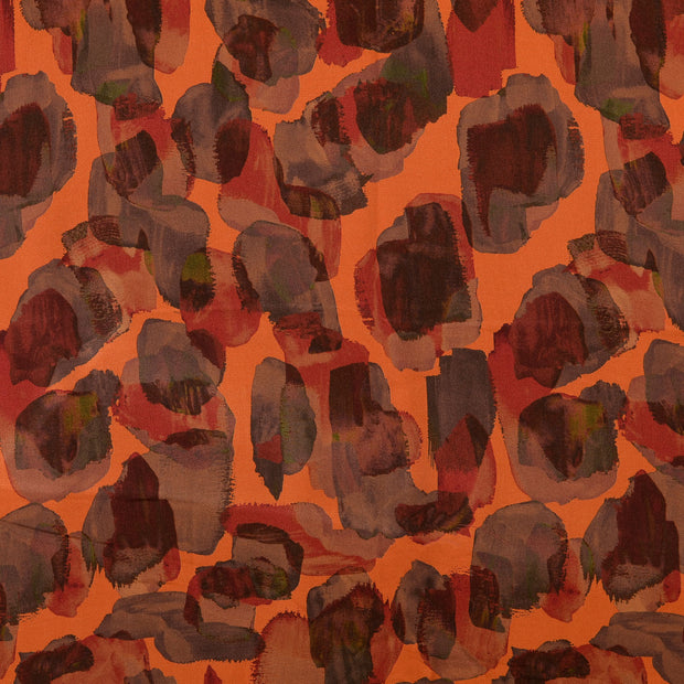 Viscose Poplin fabric Dots Orange