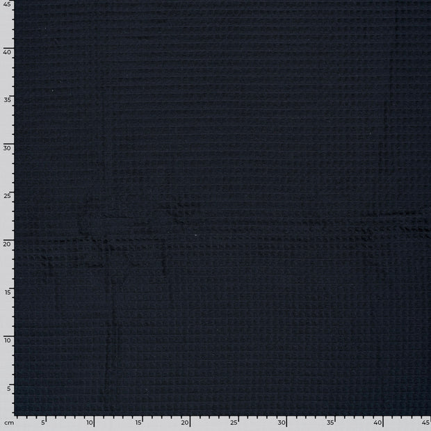 Waffle piqué fabric Unicolour Navy