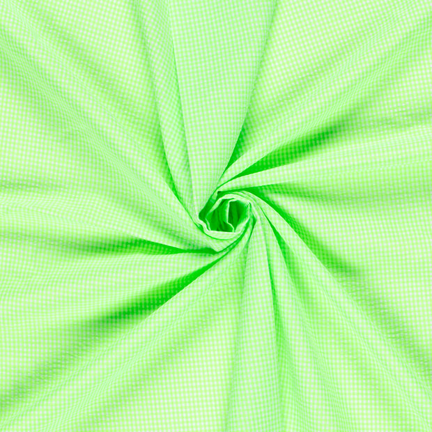 Cotton Poplin fabric Neon Green Seersucker 