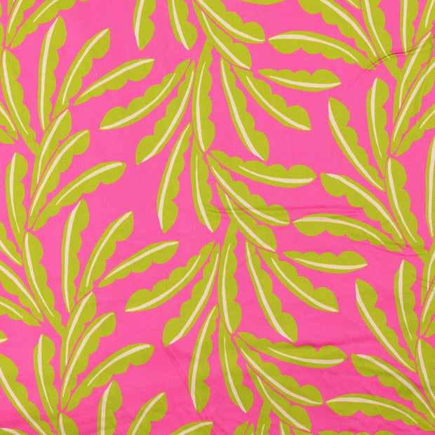 Viscose Satin fabric Geometric pattern Pink