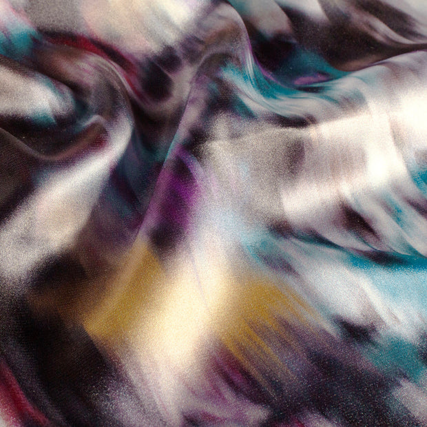 Satin fabric Abstract Steel Blue