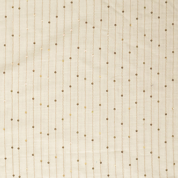Woven Viscose Linen fabric Stripes White