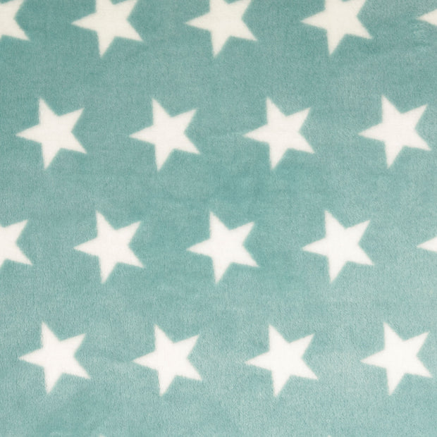 Alphen Fleece fabric Stars Mint
