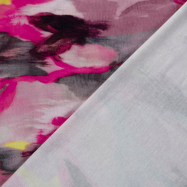 Woven Viscose Linen fabric Abstract printed 