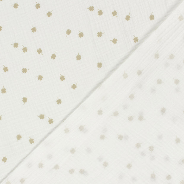 Muslin fabric Leaves dyed and printed 