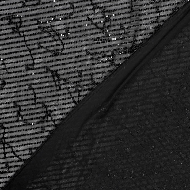 Mesh fabric Unicolour Sequins 