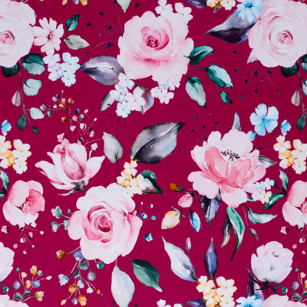 Jersey fabric Wine red soft 