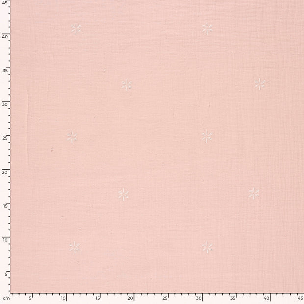Muslin fabric Flowers Pink