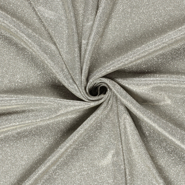 Jersey de Polyester tissu Argent Lurex 