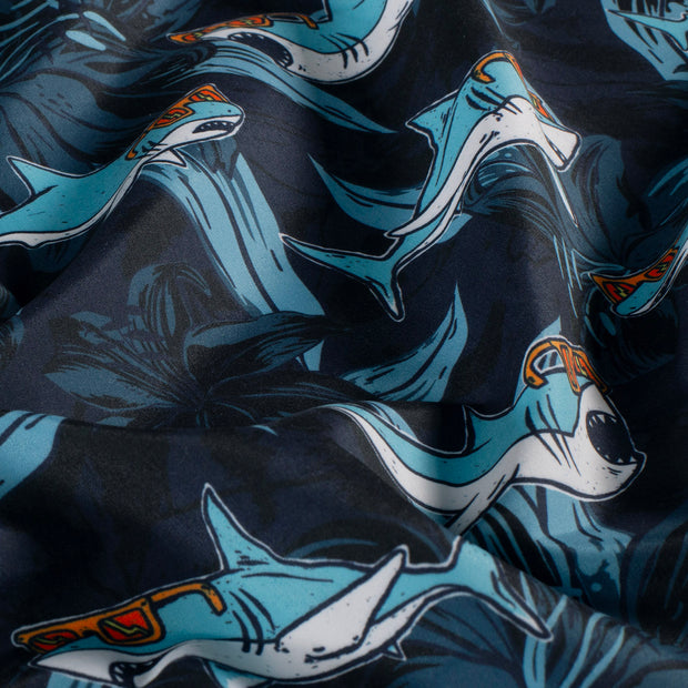 Swimshort water repellent recycled fabric Sharks Navy