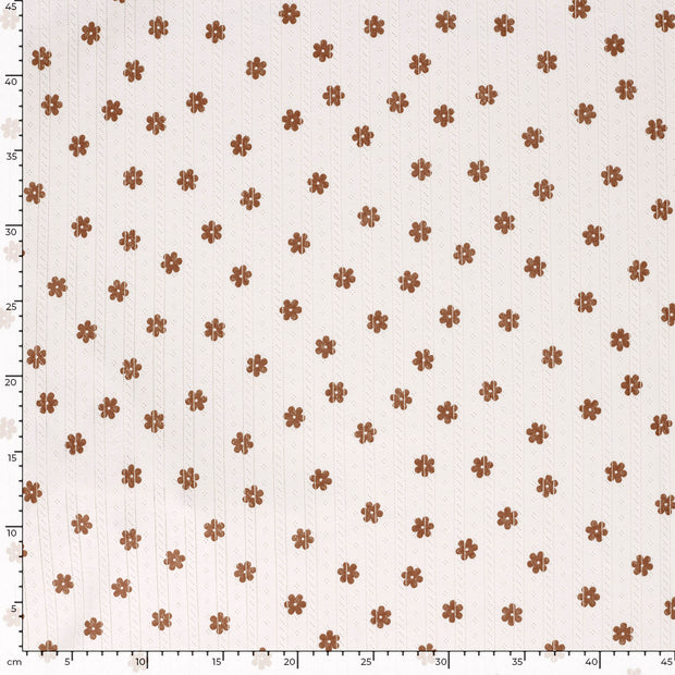 Pinpoint fabric Flowers Off White