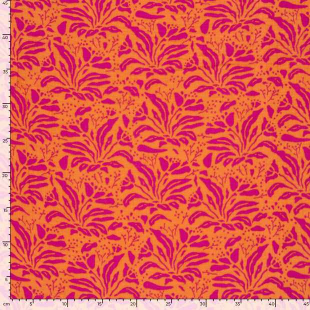 Muslin fabric Abstract Orange