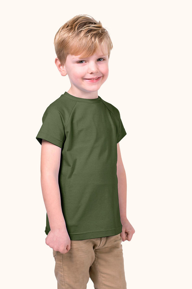 Jersey fabrik Uni Khaki-Grün