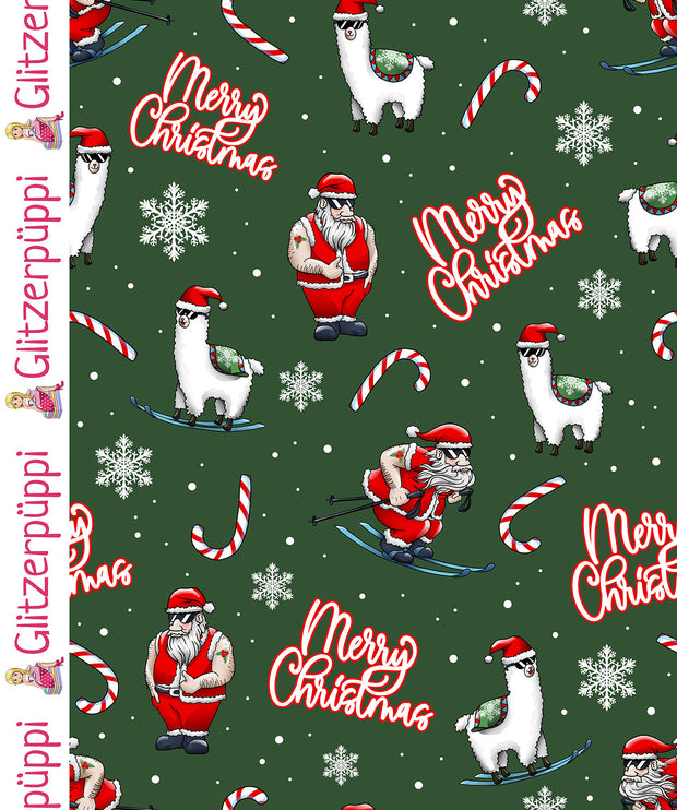 French Terry fabric Christmas Green